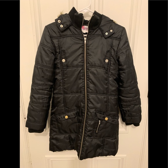 girl chikiwi Other - Chikiwi Black puffer jacket with fur hood size 12